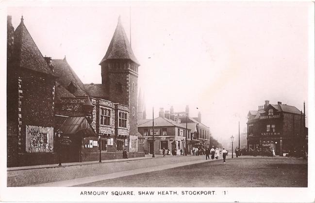 Postcard of Stockport Armoury Square - Click to go to next postcard - Stourbridge